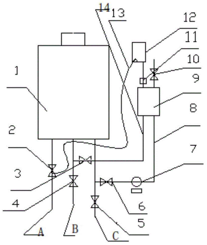 Gas water heater descaling device and descaling method thereof