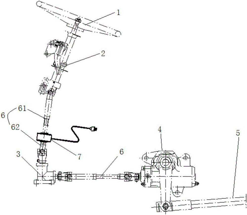 Automobile steering sensor installation structure