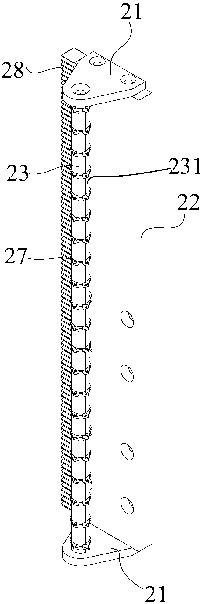 Air particle sampling automatic membrane changing device and sampler equipped with the device