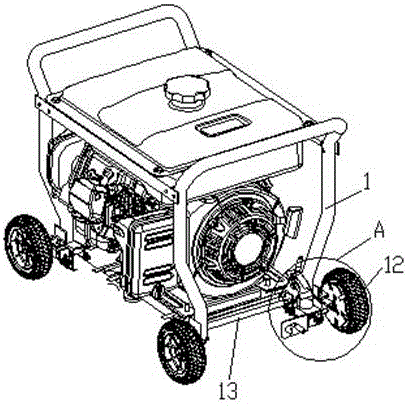 Lifting type unit rack with brakes