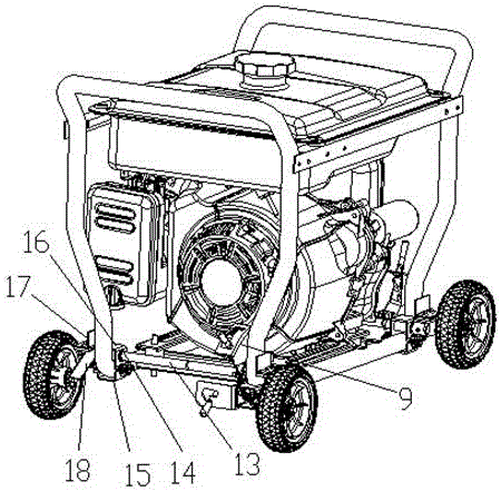 Lifting type unit rack with brakes