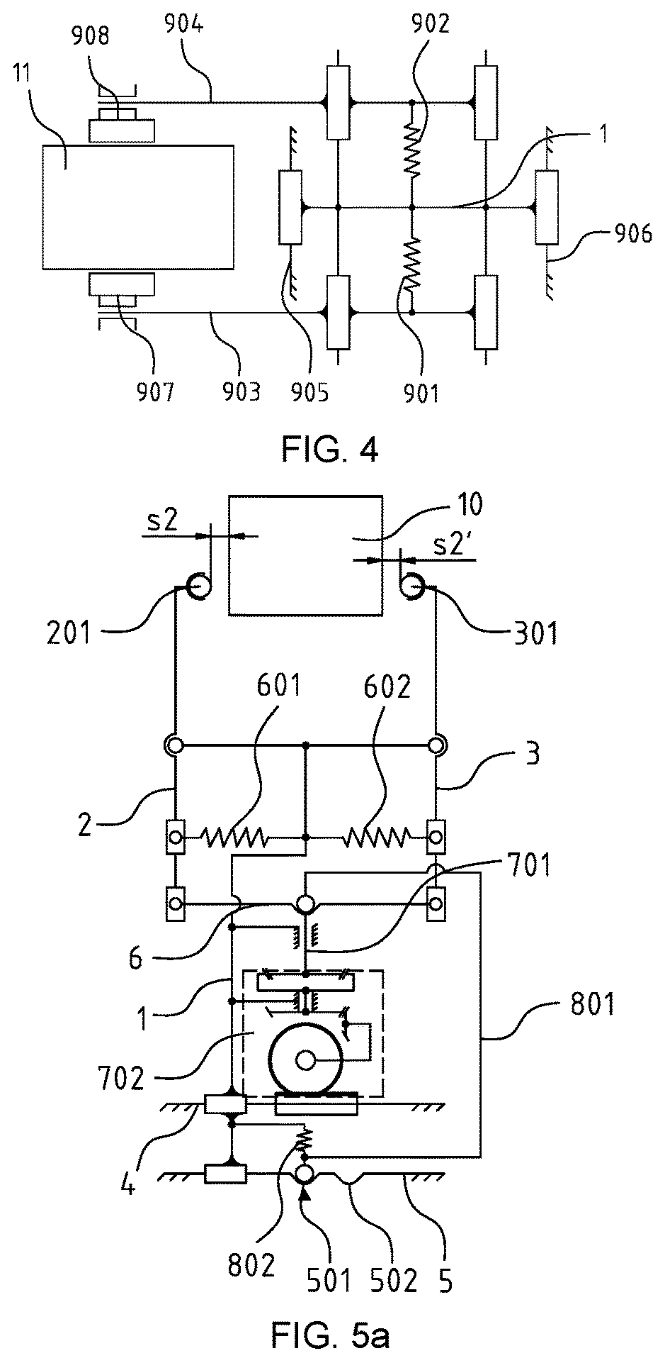 Follow-up mechanism and brake caliper unit for gauge-changeable bogie