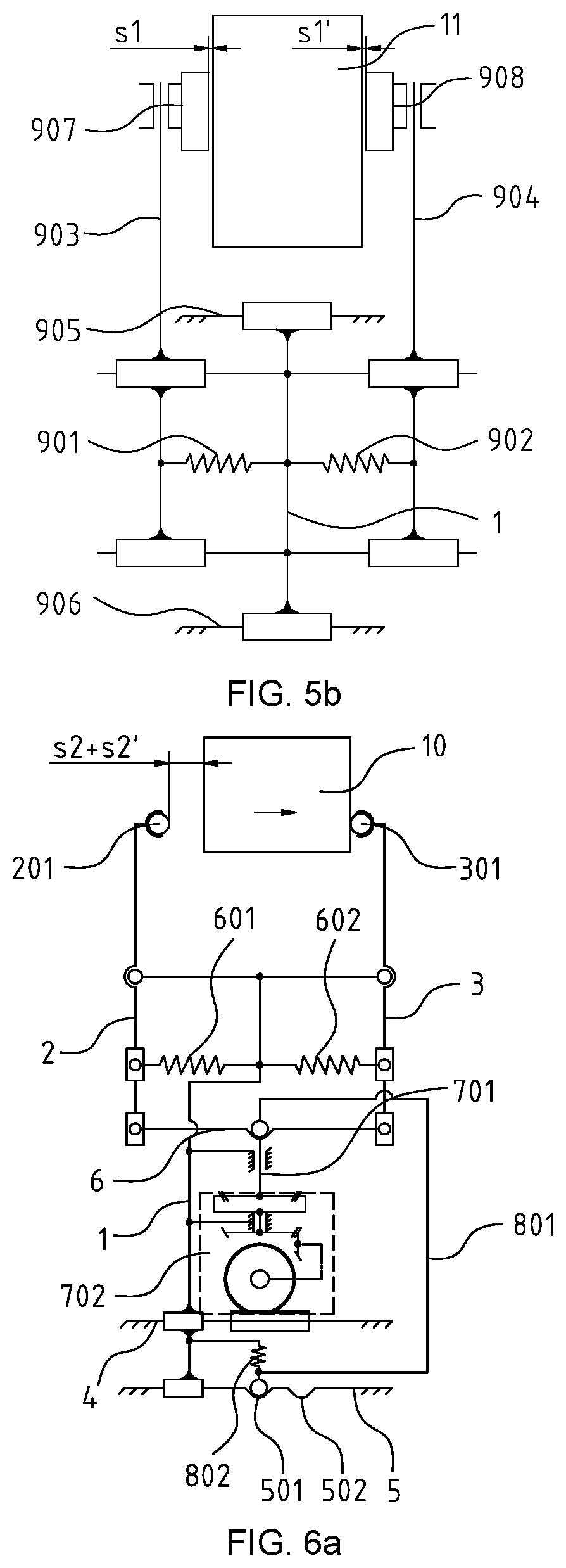 Follow-up mechanism and brake caliper unit for gauge-changeable bogie