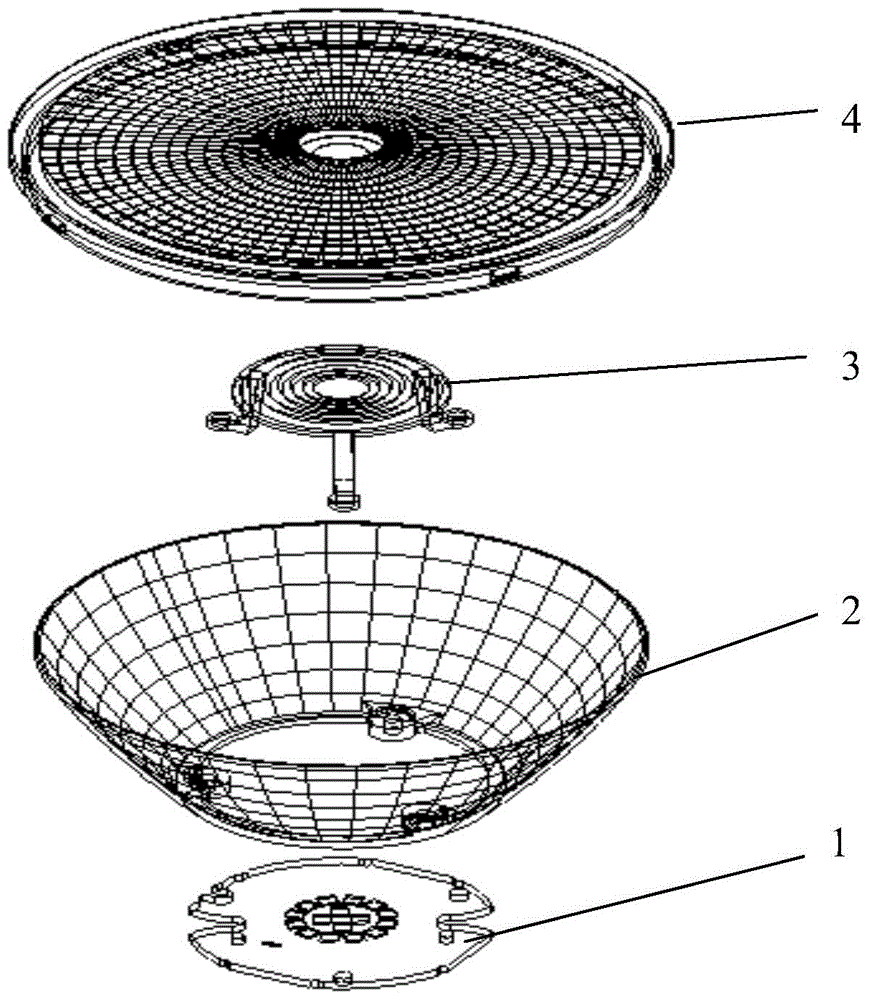 High-efficiency anti-glare led directional light based on positive and negative two-way Fresnel lens