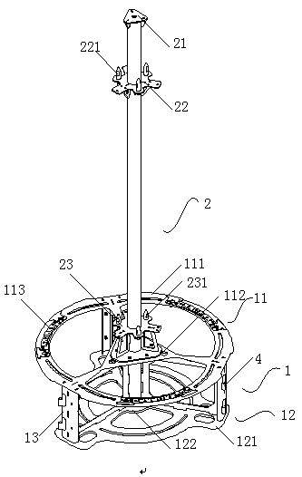 Disk assembly piece-based antenna support