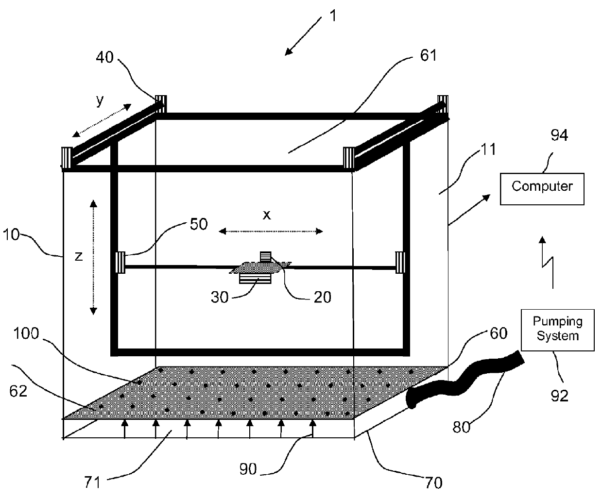 High filling flow water phantom