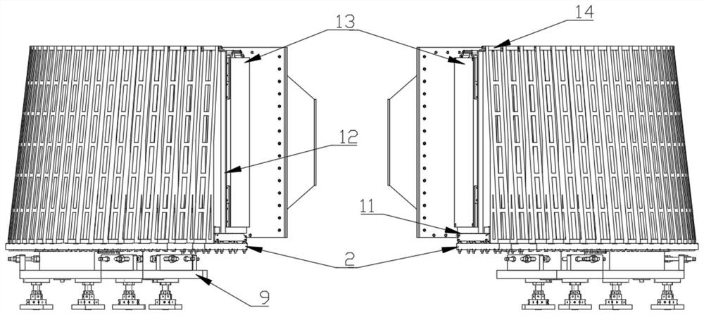 Close-packed detector group fine adjustment device convenient to mount and clamp