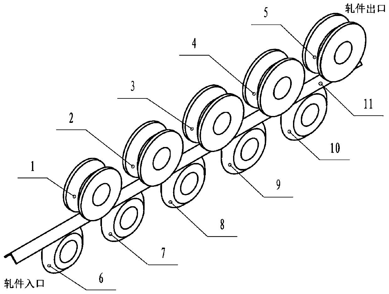 Continuous variable-curvature profile steel straightening machine