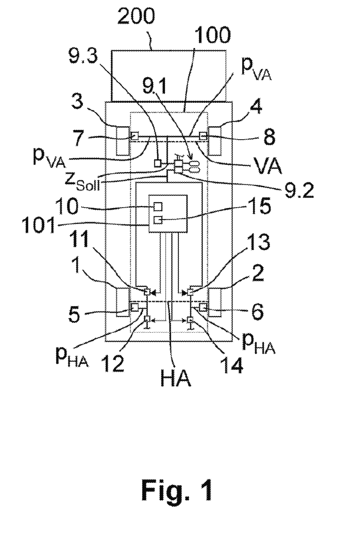 Method and device for electronically controlling a vehicle deceleration in an abs braking system