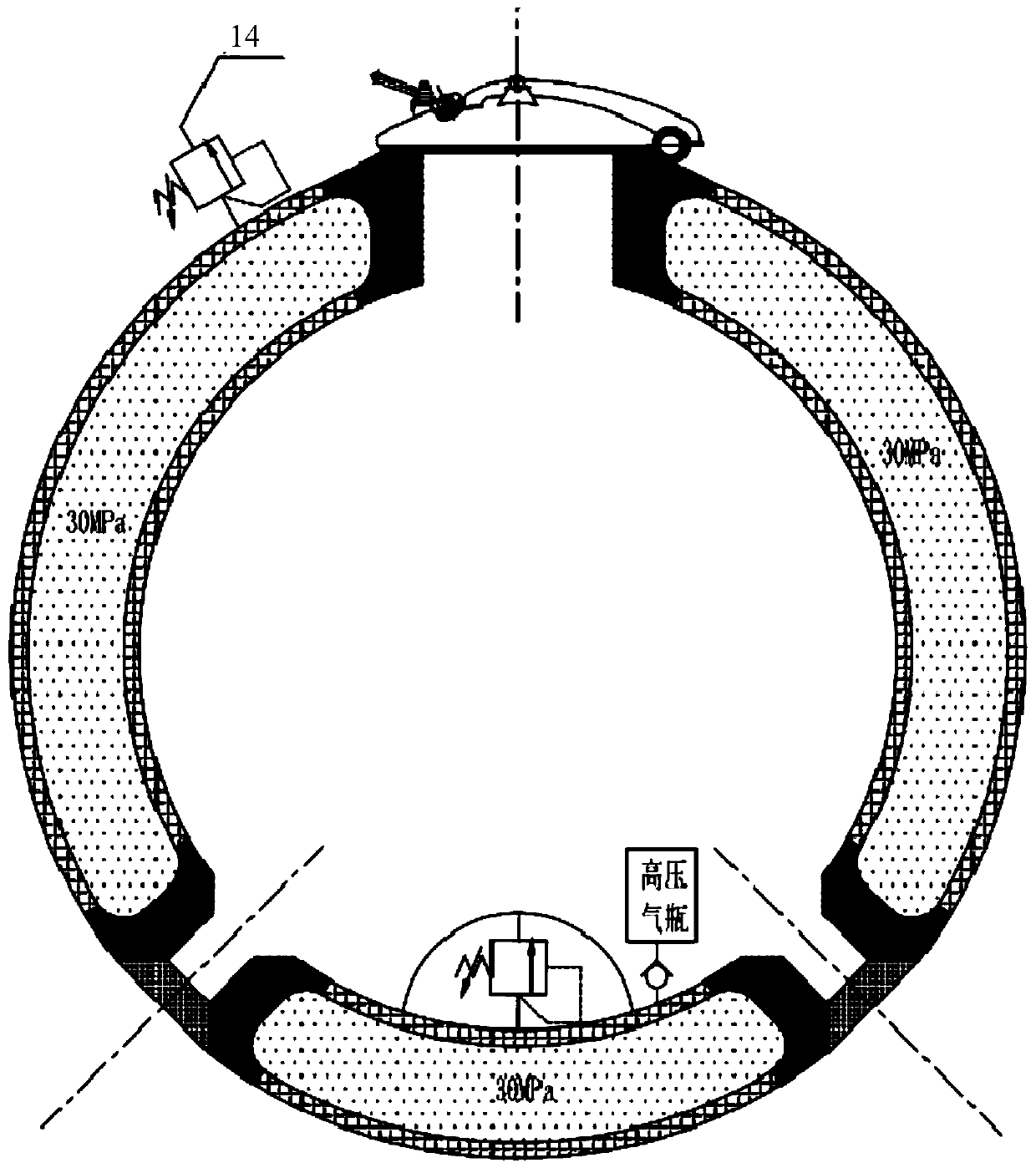 A pressure-resistant shell of a deep-sea submersible