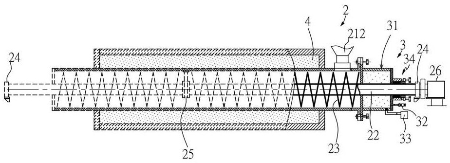 Internal and external gas barrier device of screw conveyor