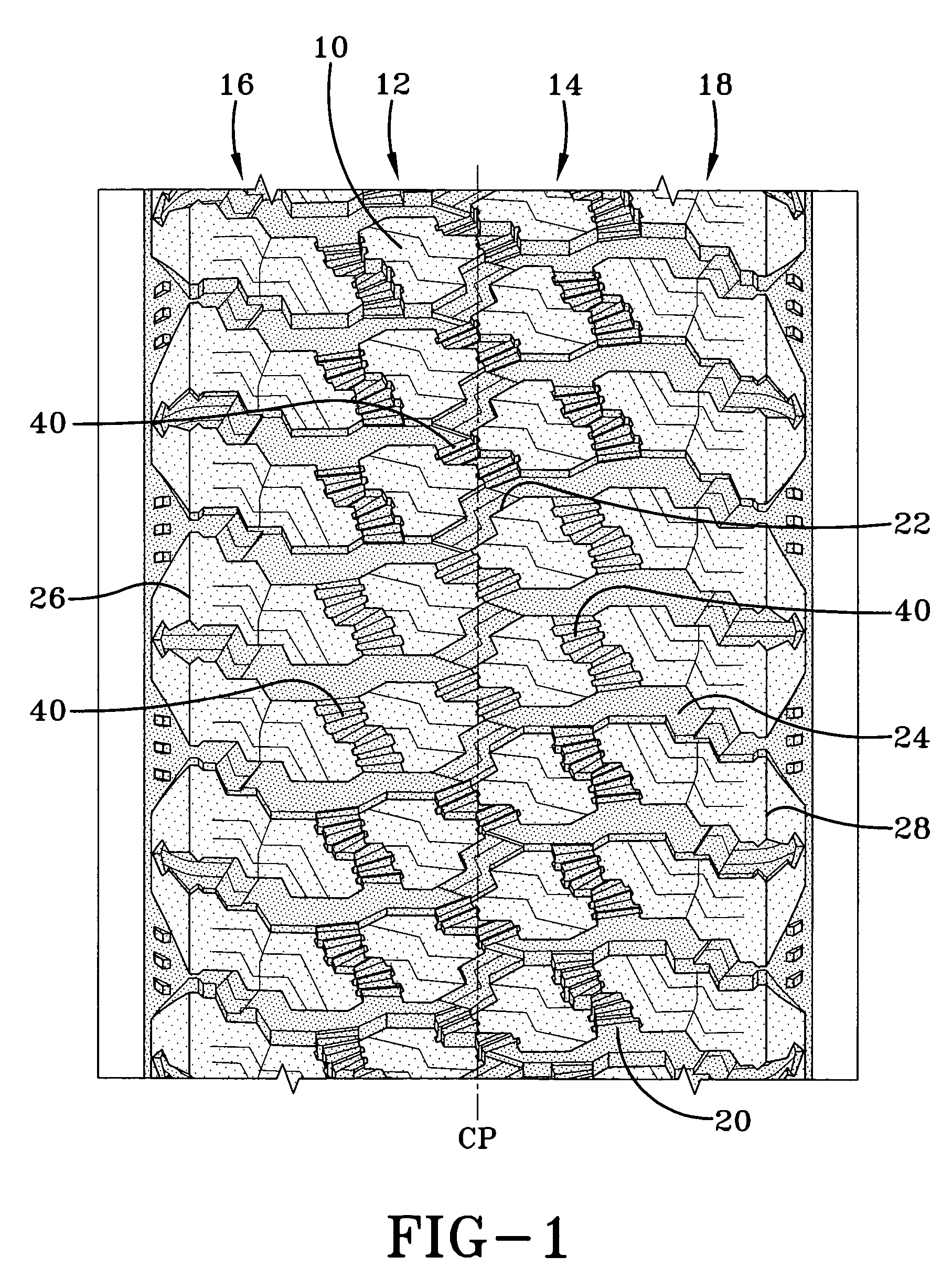 Pneumatic tire with tread including biting elements