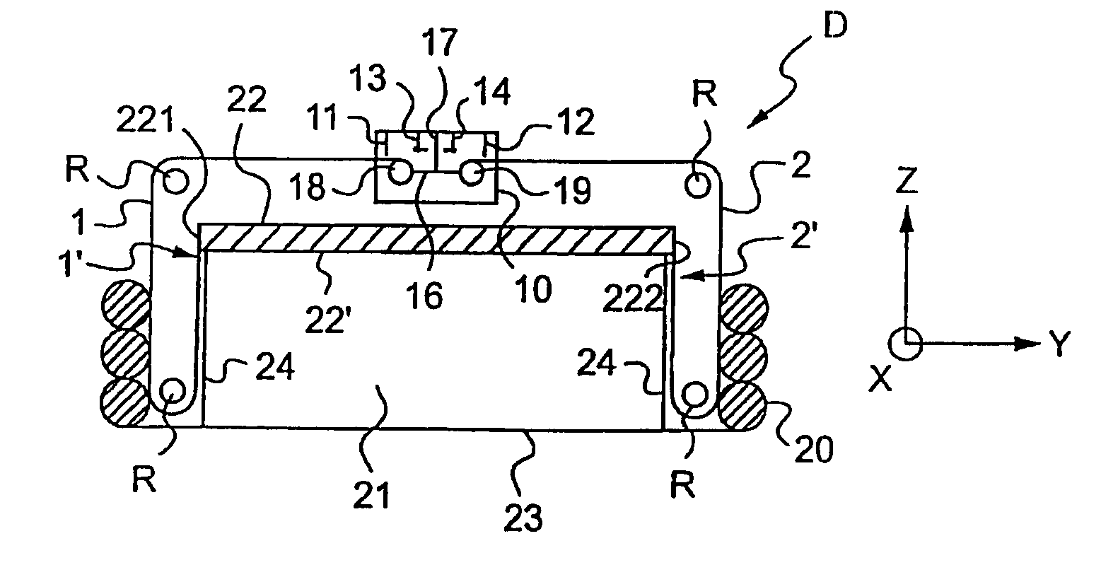 Device for opposing sloshing in a flexible tank