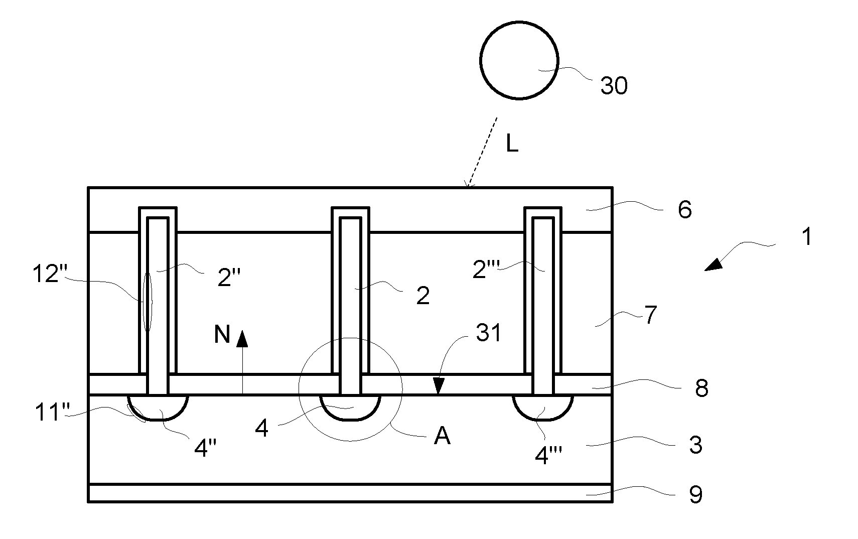 Multi-junction photovoltaic cell with nanowires