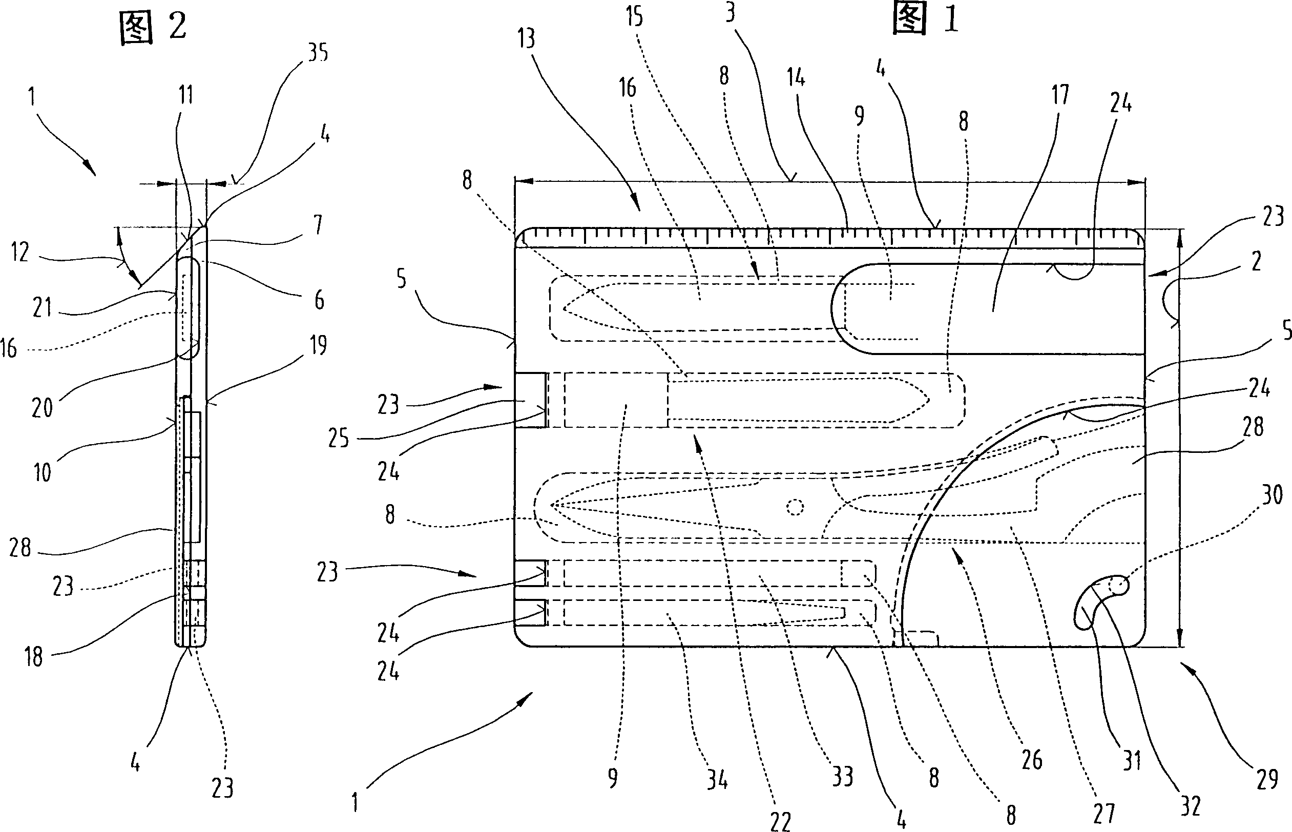 Functional part holder, especially penknife