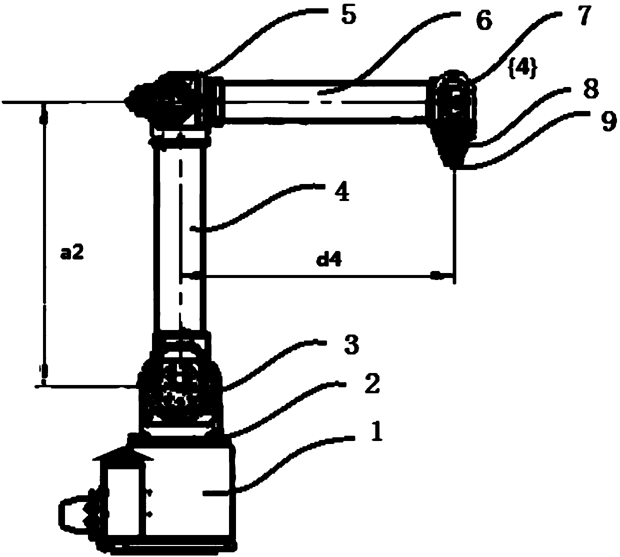 Inverse kinematics calculation method of six-freedom-degree wrist-biased serial robot