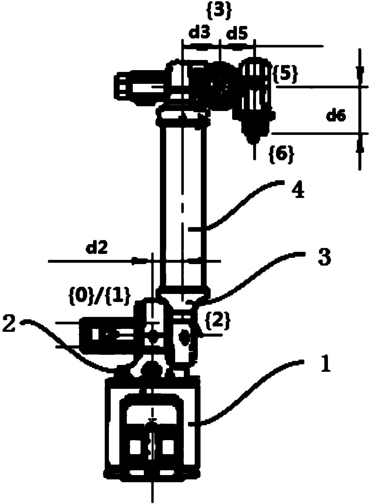 Inverse kinematics calculation method of six-freedom-degree wrist-biased serial robot