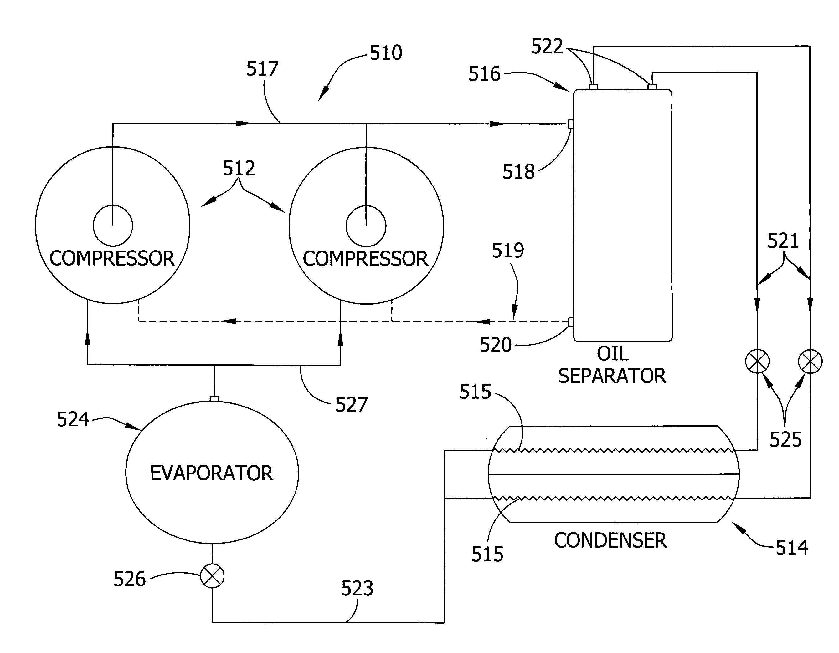 Multiple outlet vertical oil separator