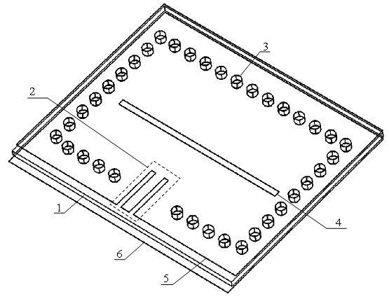 Low profile cavity backed integrated antenna with widened frequency band