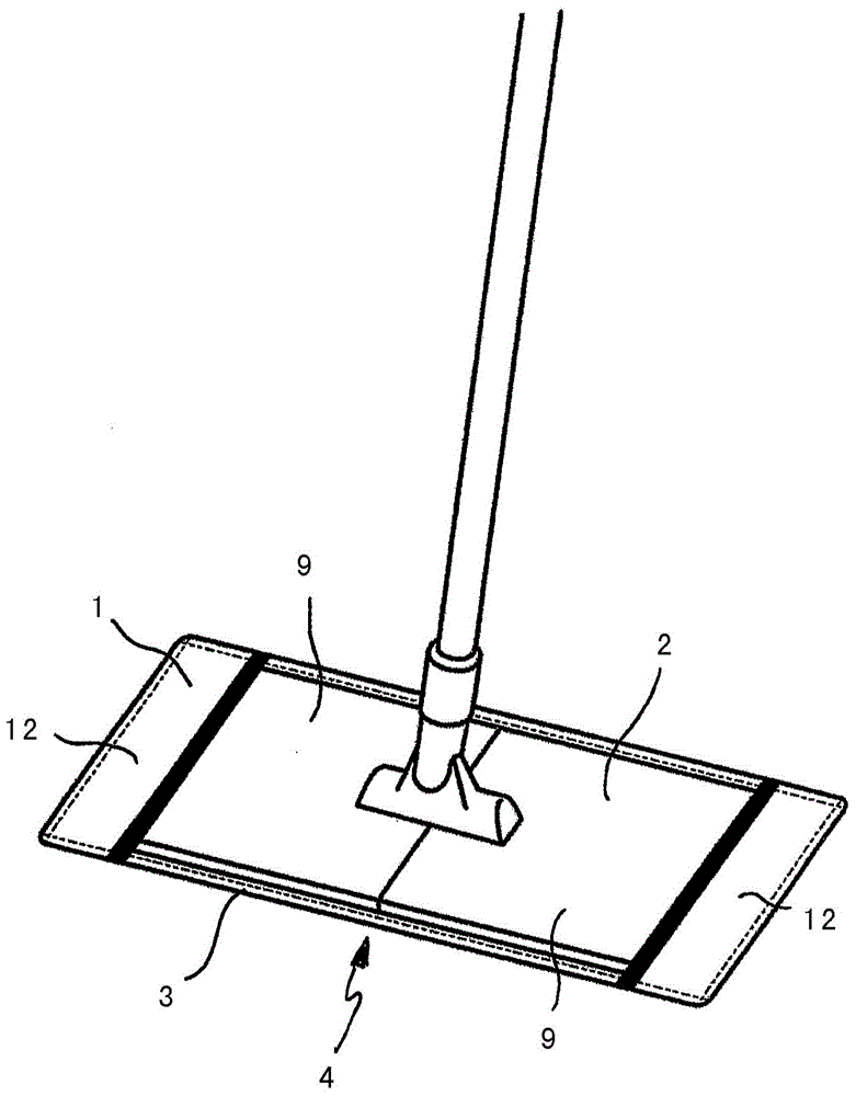 Flat wipe cloth with cleaning lugs