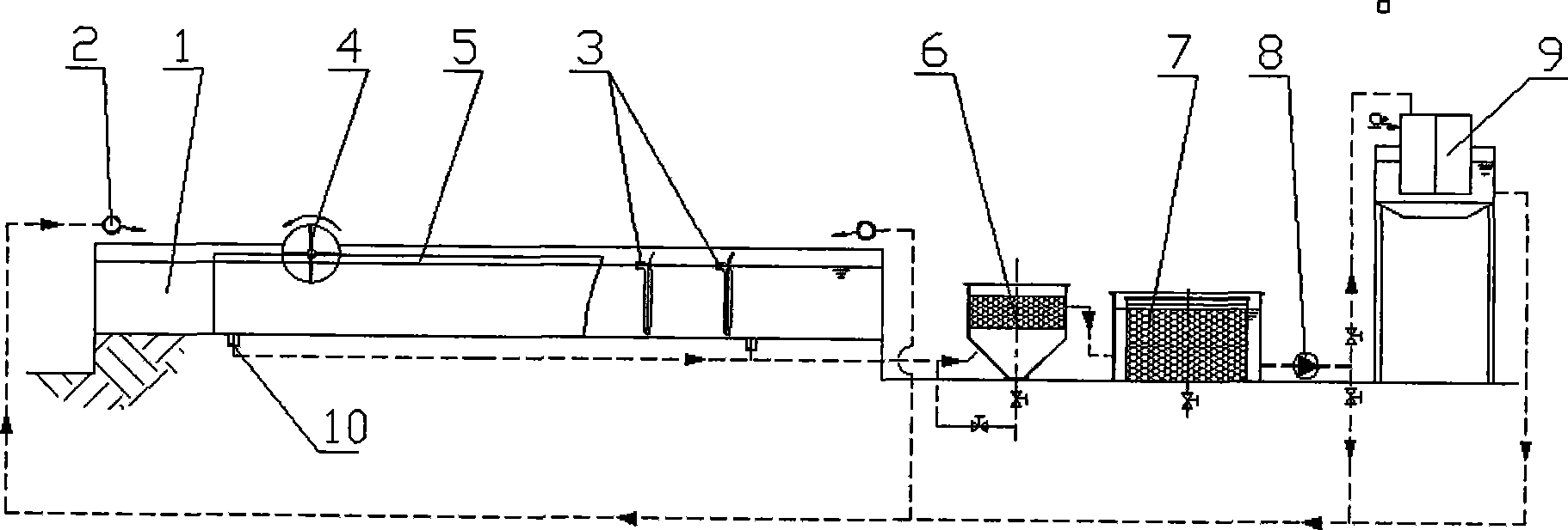 Circulating water shrimp cultured water treatment method and system