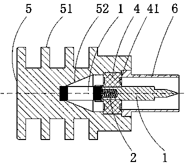 End pressure type coaxial load