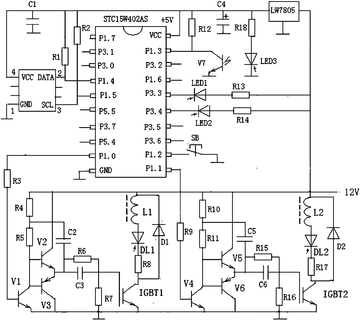 Electronic self-control rear fog lamps for automobiles