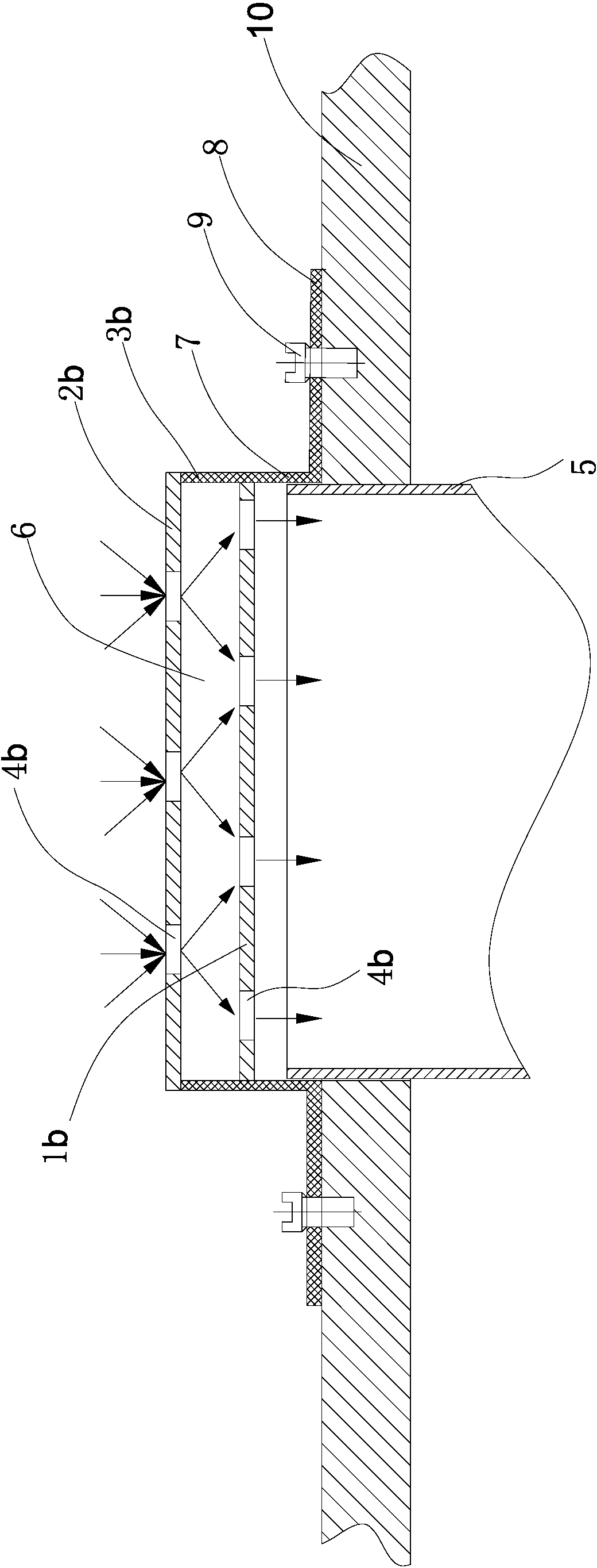 Buffering and filtering device for air exhaust port of vacuum pump