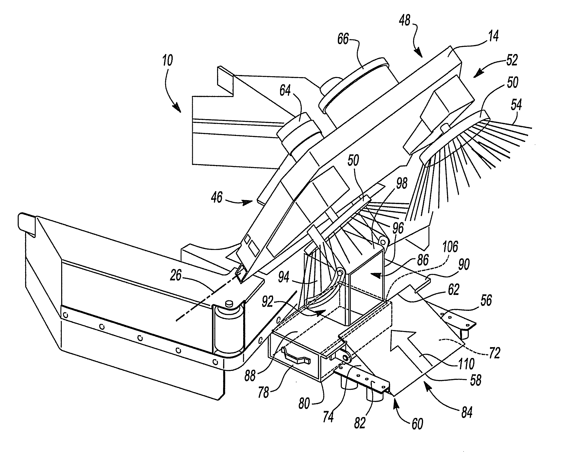 Brush and vacuum assembly and method of use