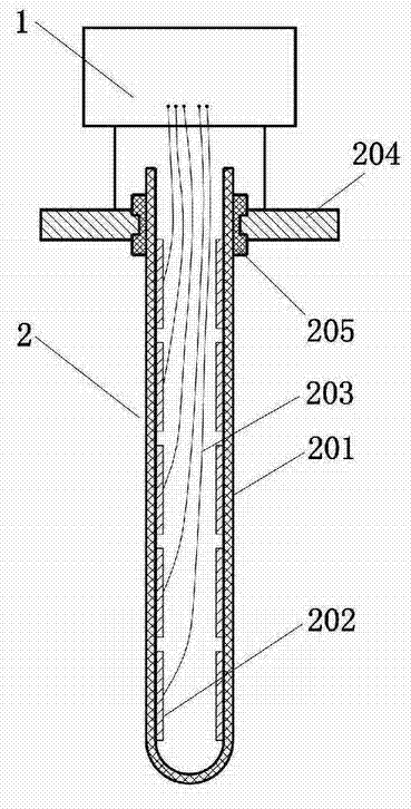 High-temperature and high-voltage resistance subsection capacitive level transmitter