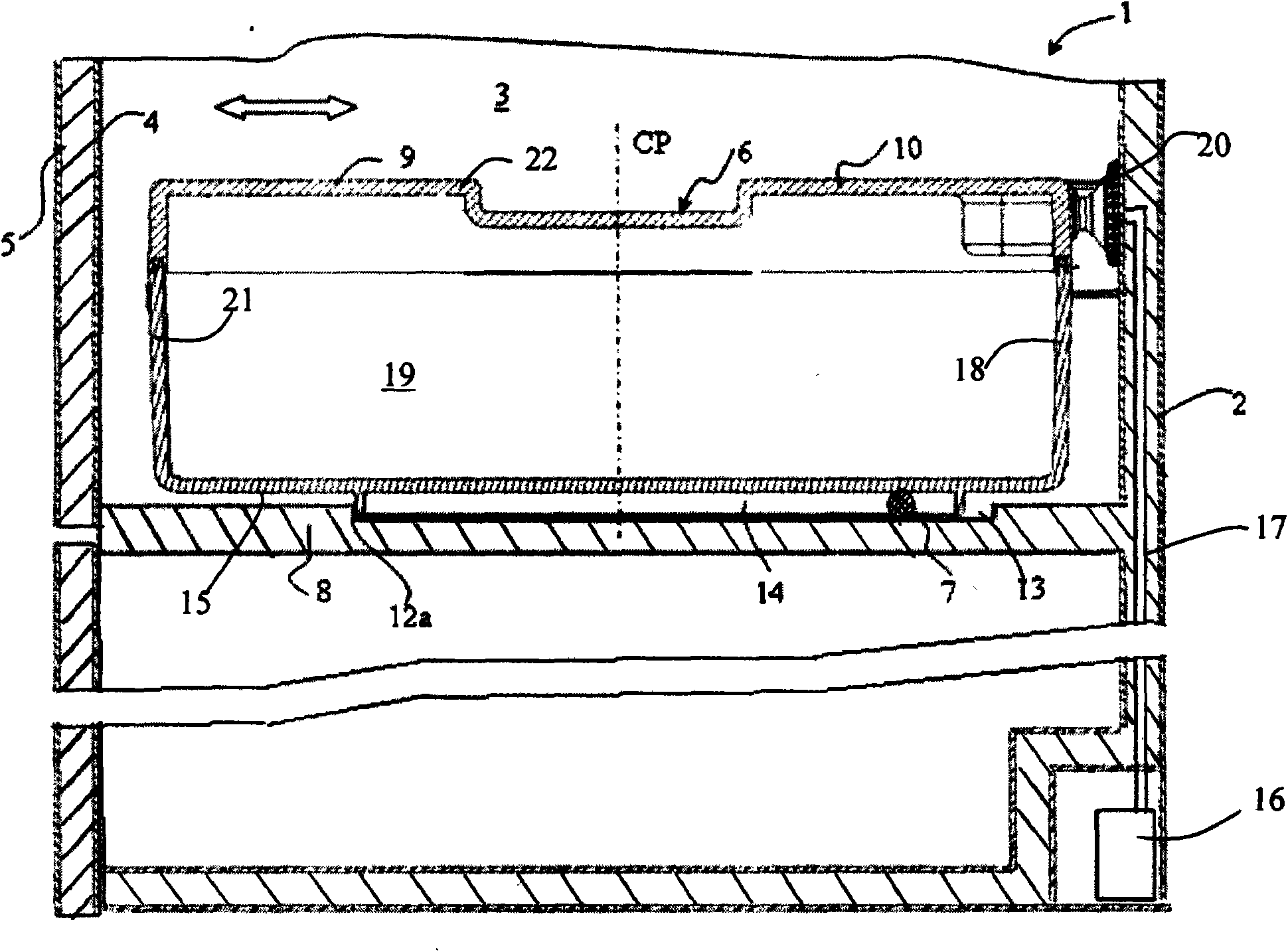 Household appliance and removable storage container capable of being stored in household appliance