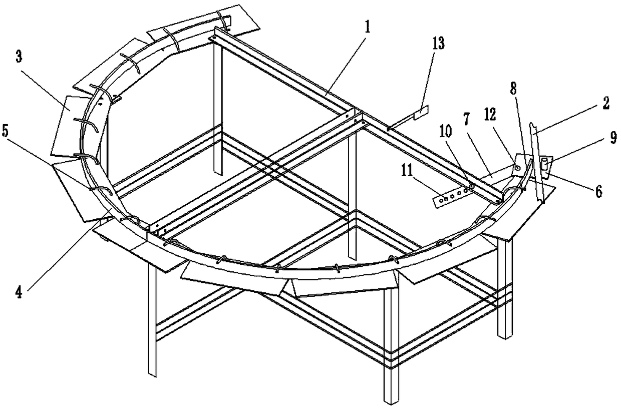 Portable device for manufacturing reversed U-shaped steel structure