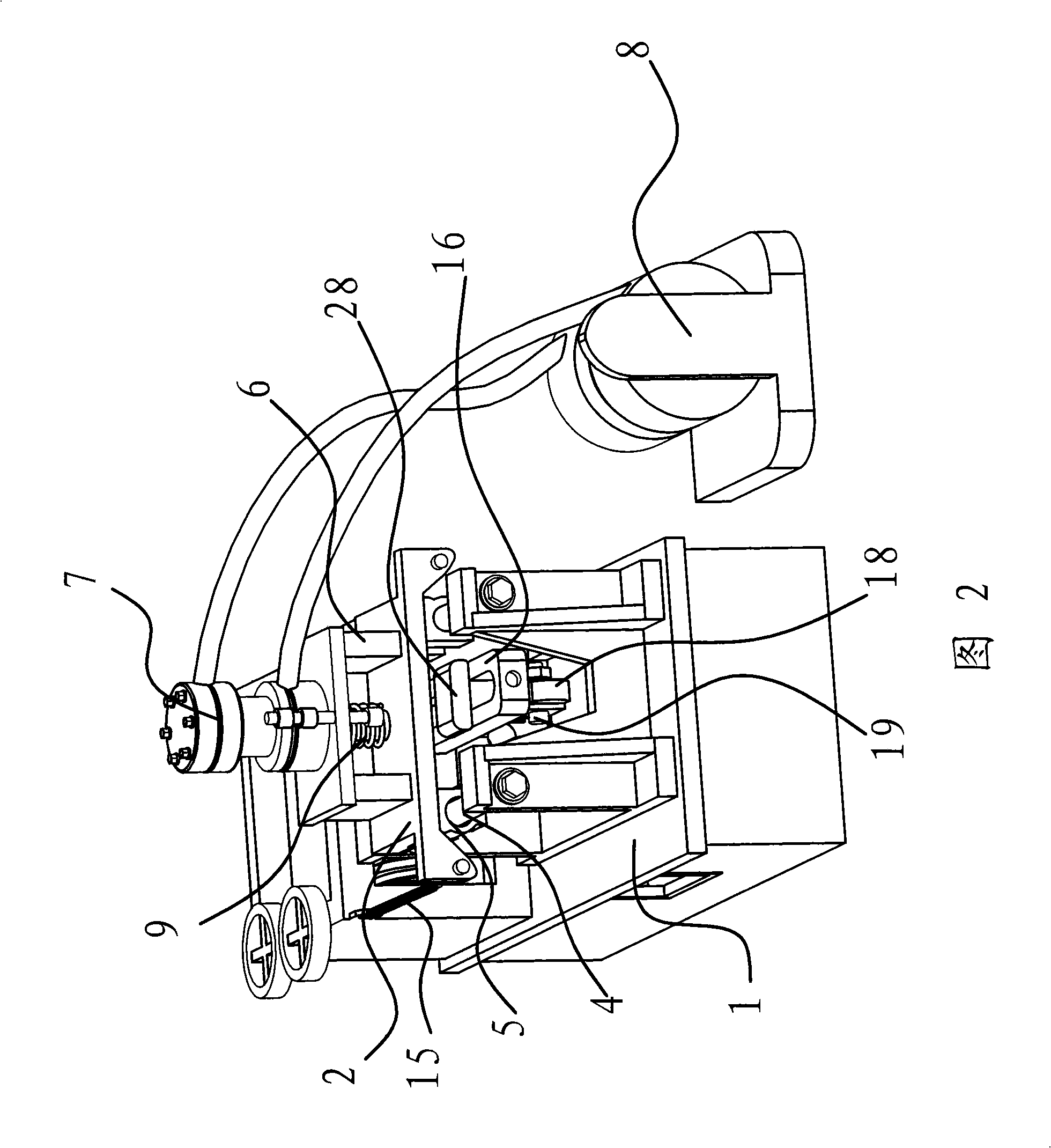 Material cutting device of reinforced bar-straightening and material-cutting machine