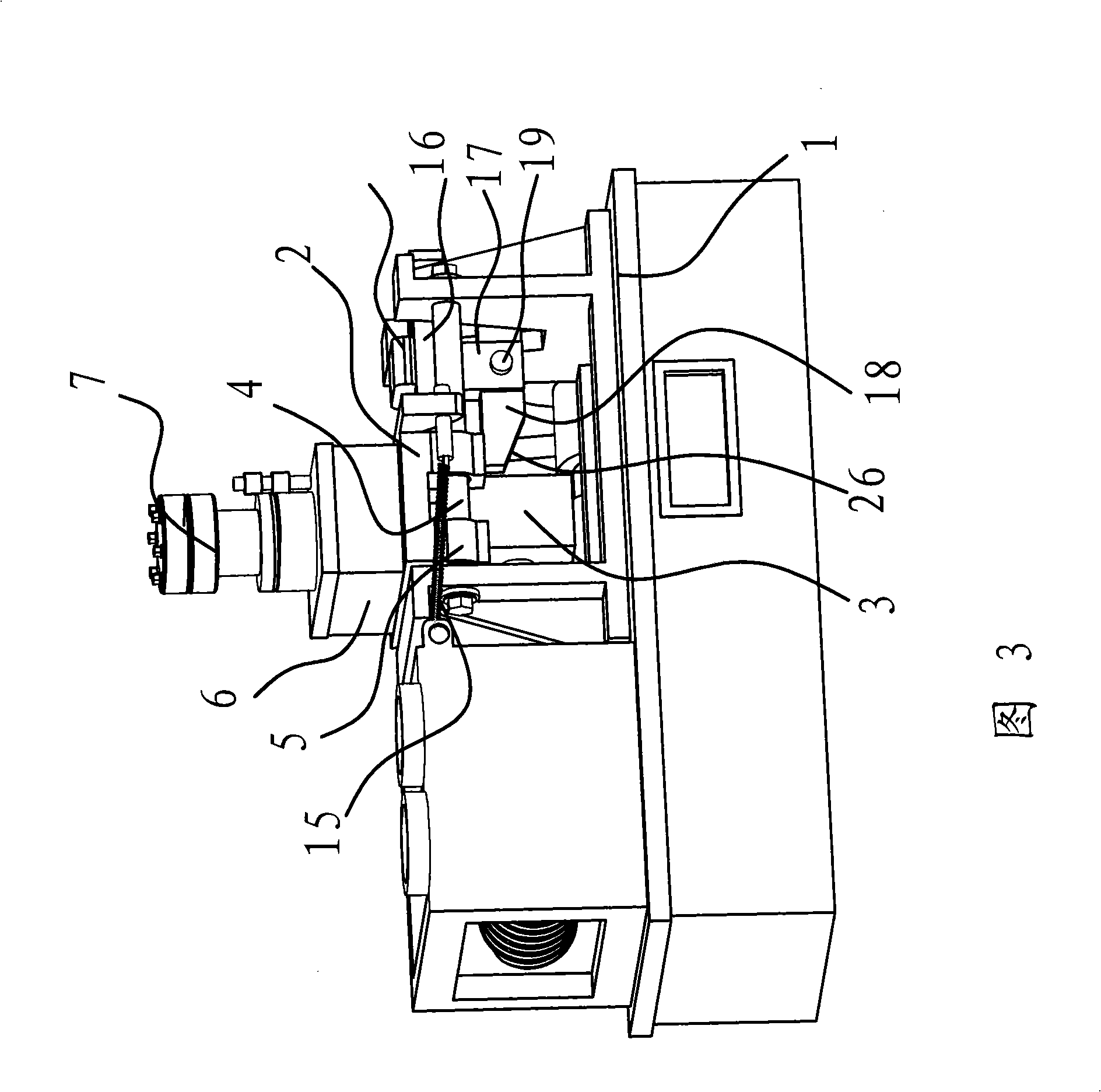 Material cutting device of reinforced bar-straightening and material-cutting machine