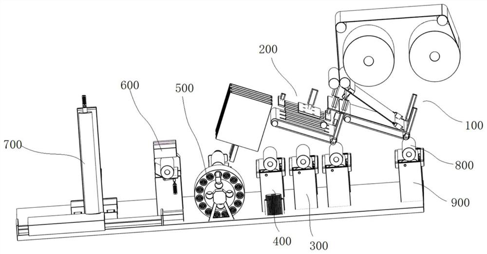 A plastic floor coil packaging line