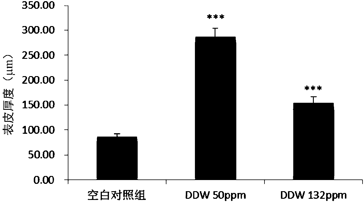 Application of deuterium depleted water as skin external use preparation and skin external use preparation containing deuterium depleted water