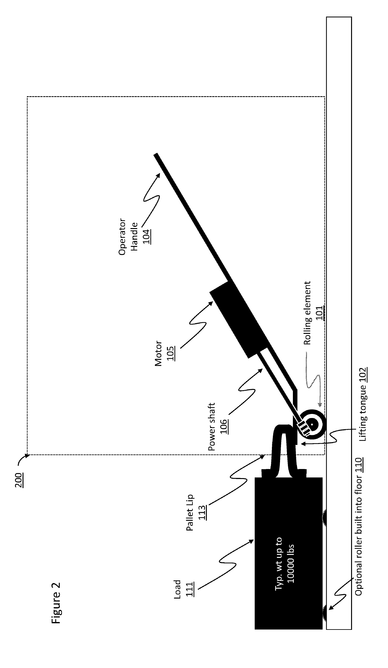 Powered rolling pry bar for repositioning heavy loads