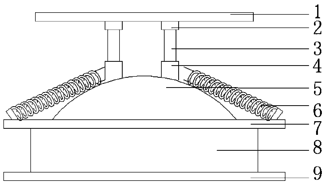 Camber surface sliding type three-dimension isolation bearing seat