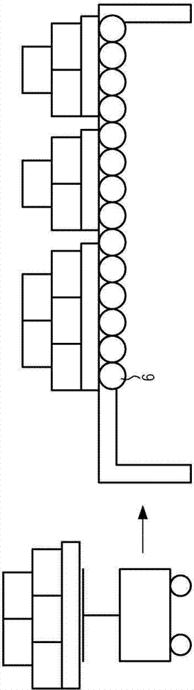 Systems for transshipment of goods lined up on handling equipment