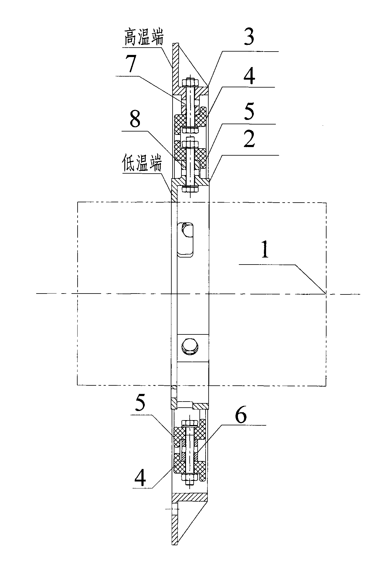 Low temperature optical system support device with high heat insulation efficiency and small thermal stress influence