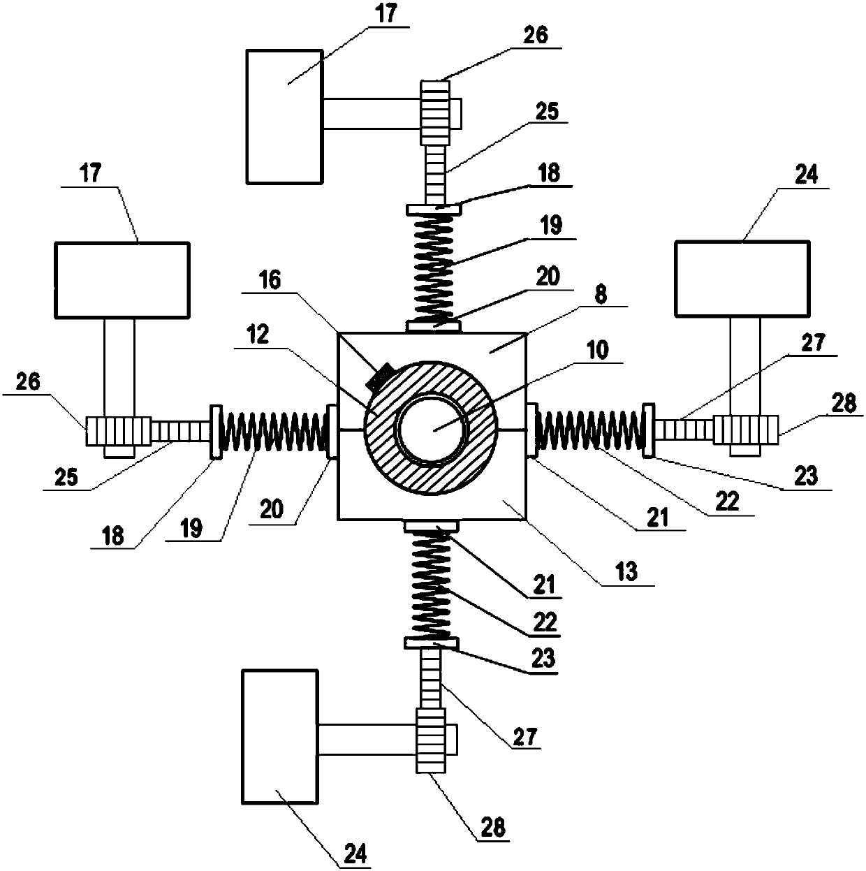 Gear transmission-based rolling bearing performance testing device capable of applying radial alternating load