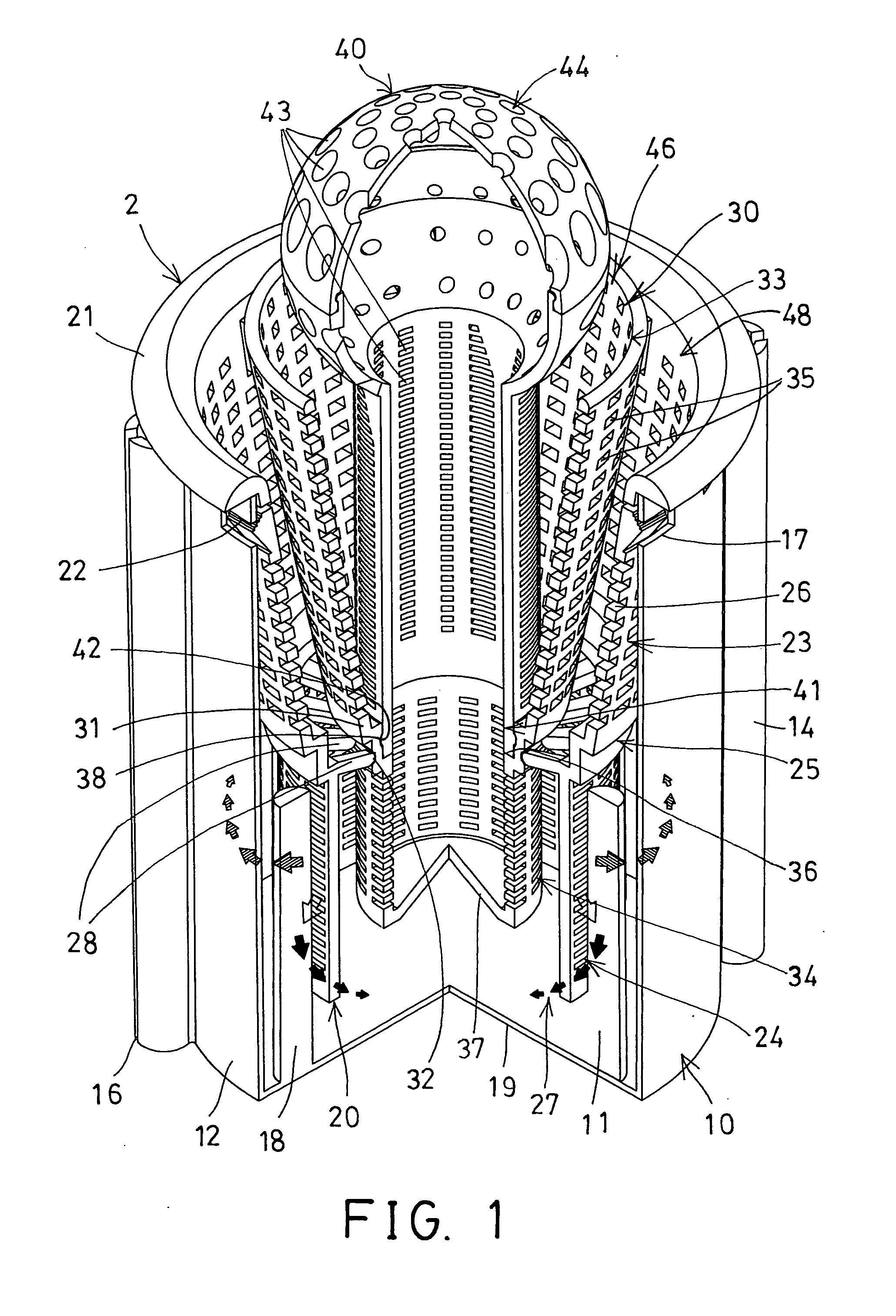 Acoustic absorbing device