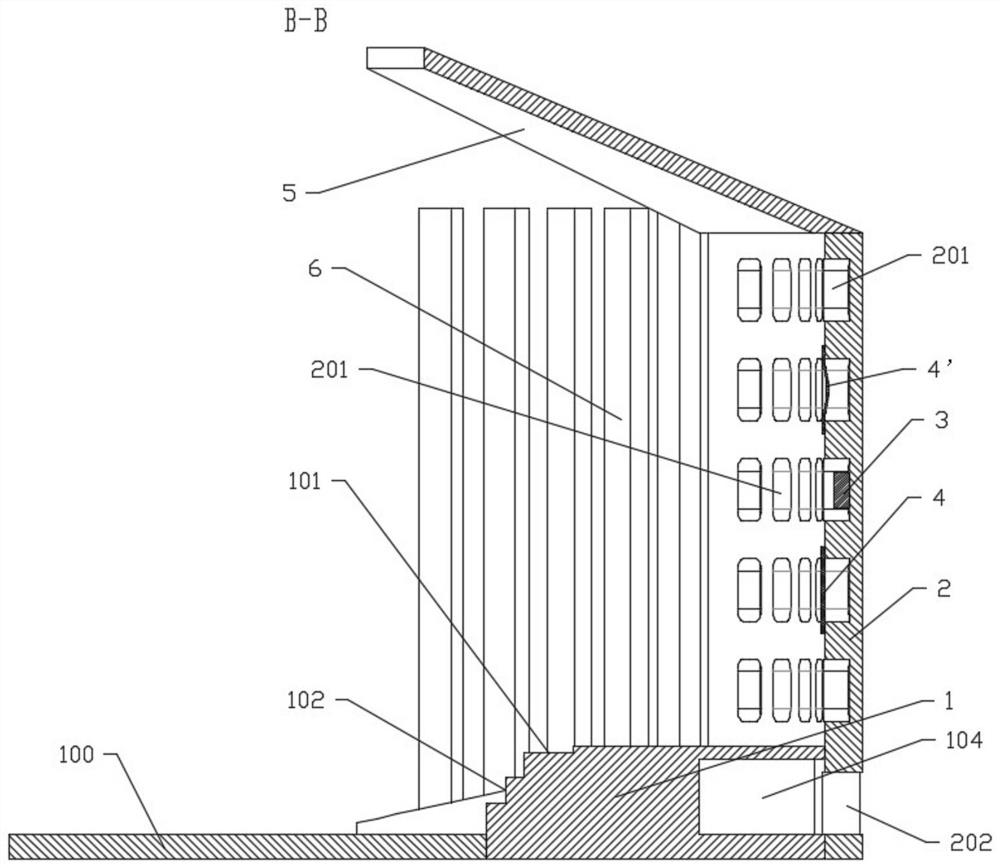 An outdoor stage with directional sound transmission