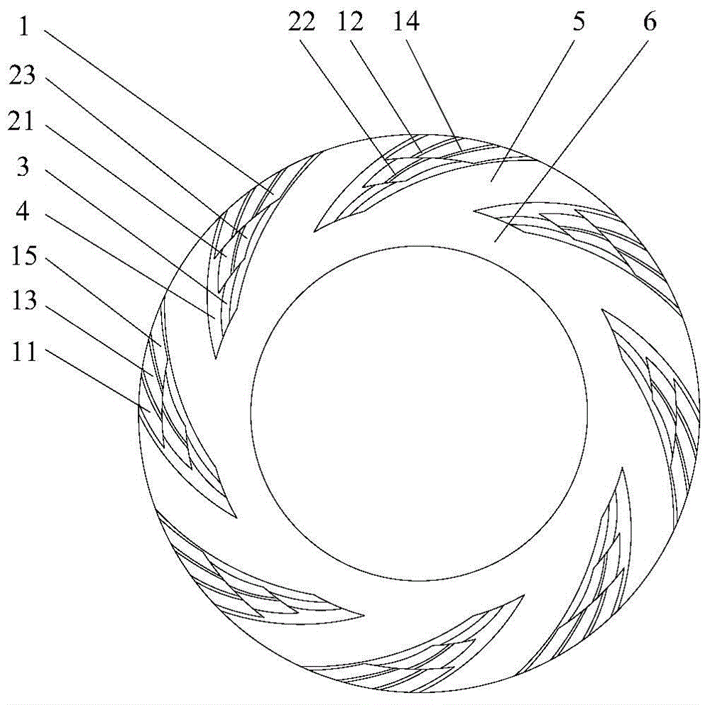 Mechanical sealing structure of gas lubricating end face with human pyramid-like combined groove deep grooves