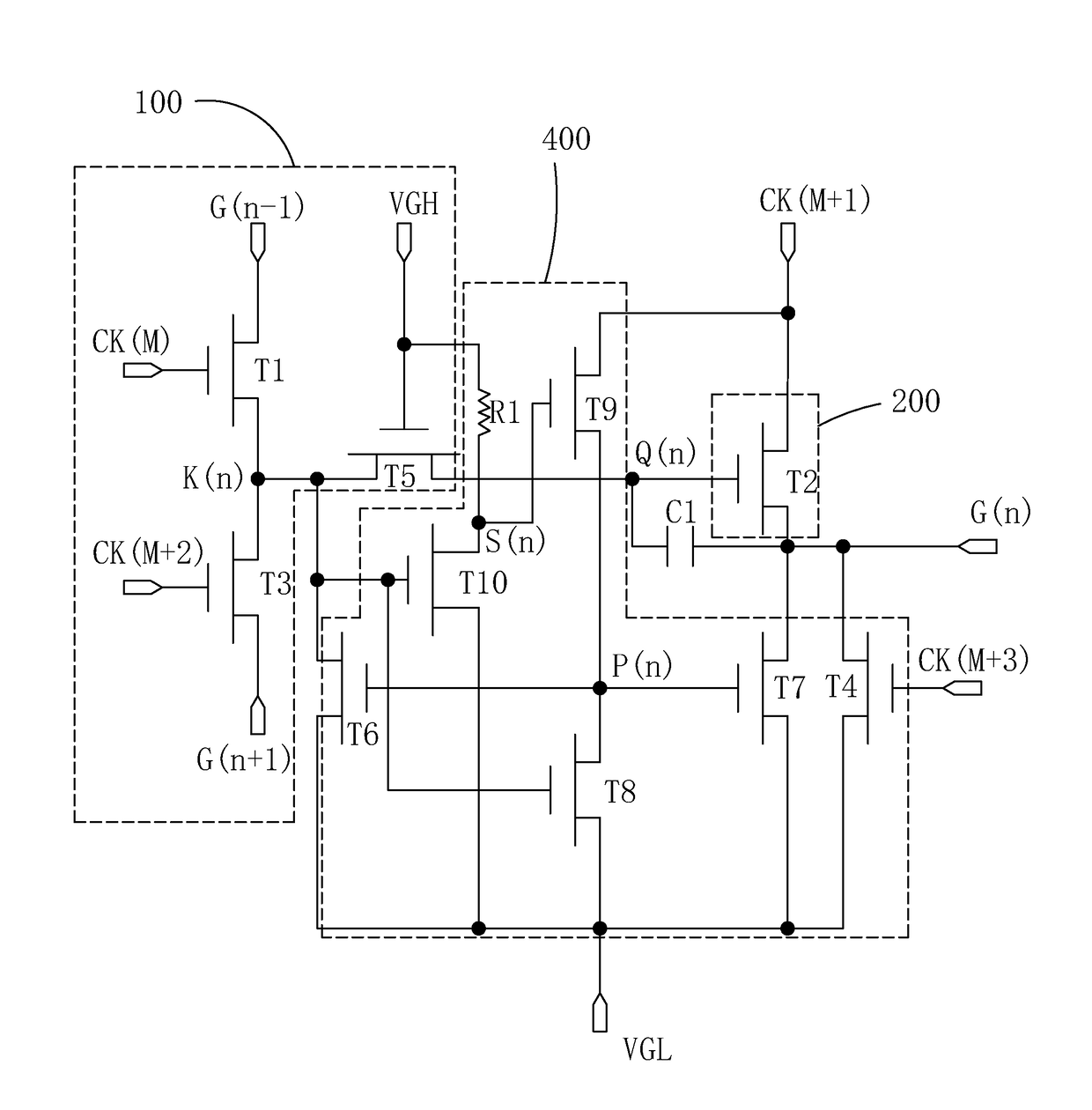 Goa circuit for ltps-tft