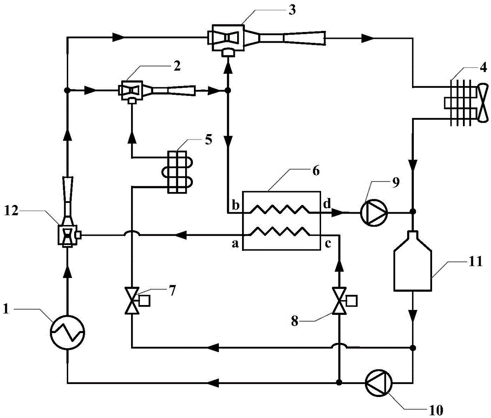 Waste-heat-drive drainage and injection type refrigerating system for refrigerator car