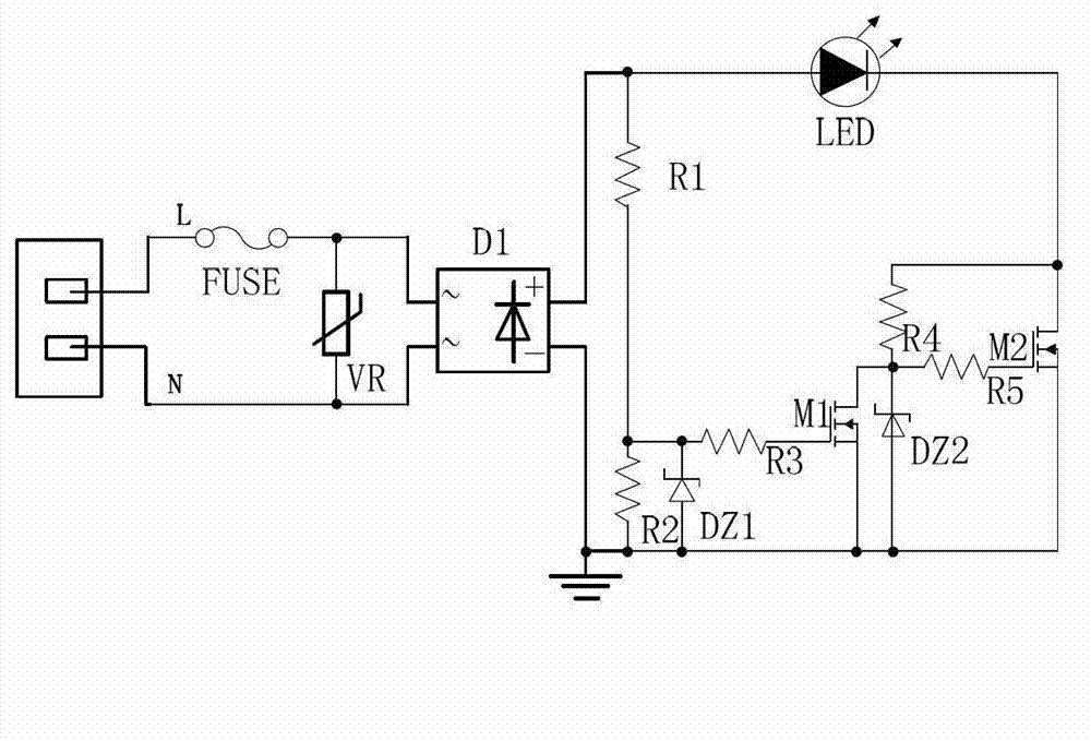 Dimming drive circuit of AC (Alternating Current) direct drive LED module