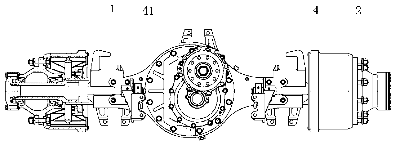 Direct through type single-stage reduction drive axle