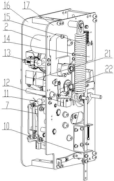Fully-integrated spring operating mechanism for high-voltage alternating-current circuit breaker