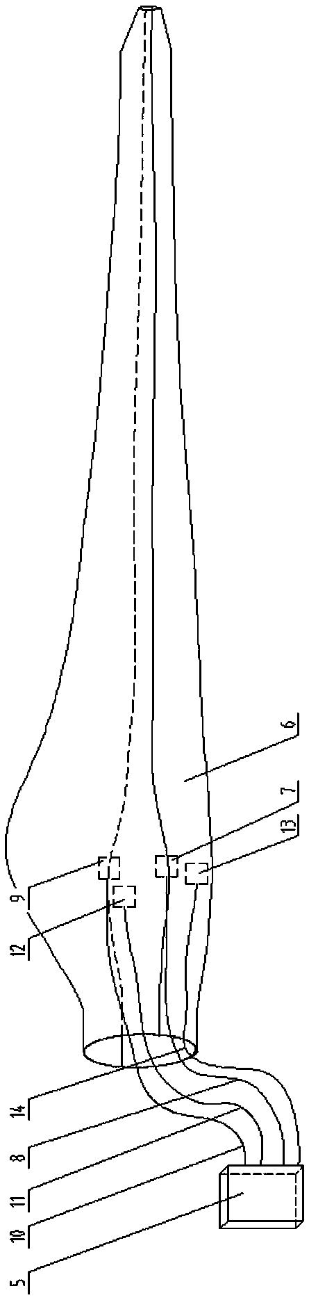 Automatic anti-icing and de-icing system for fan blades and anti-icing and de-icing method